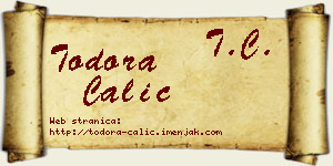 Todora Čalić vizit kartica